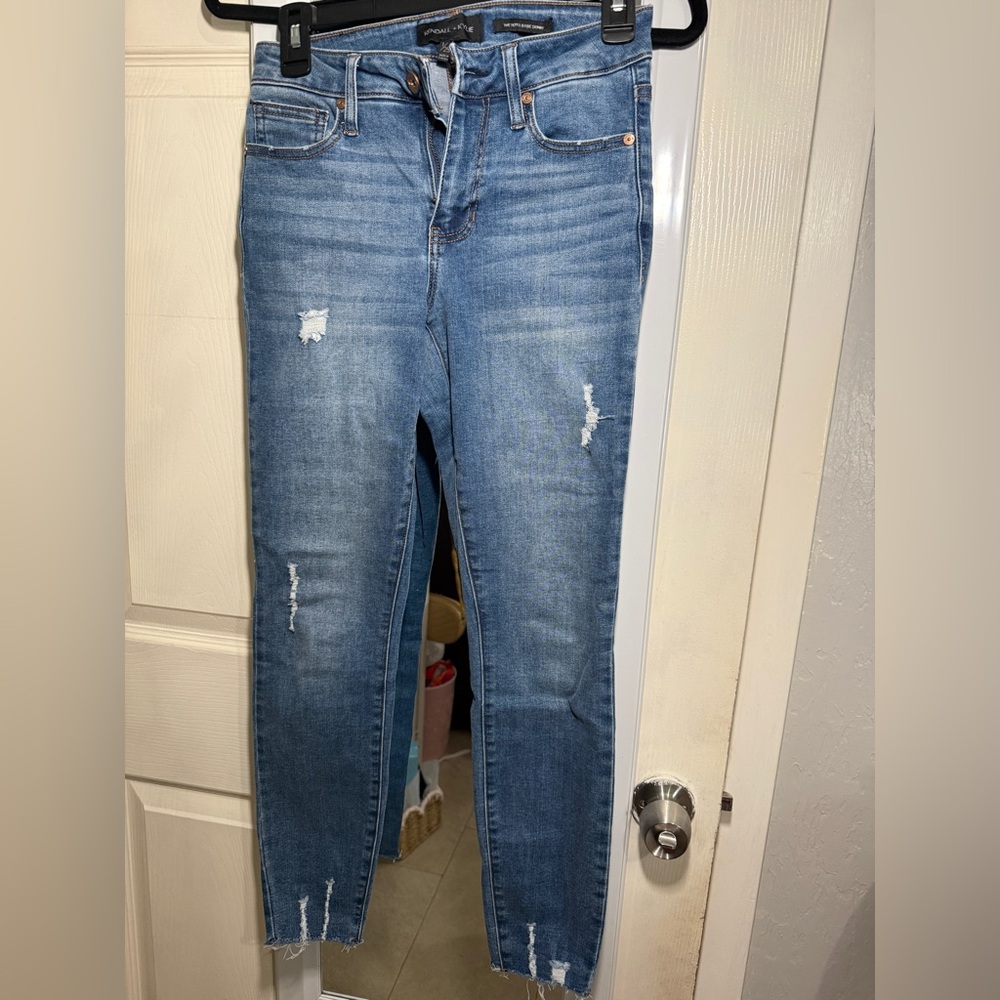 Kendall & Kylie Blue Distressed Skinny Jeans